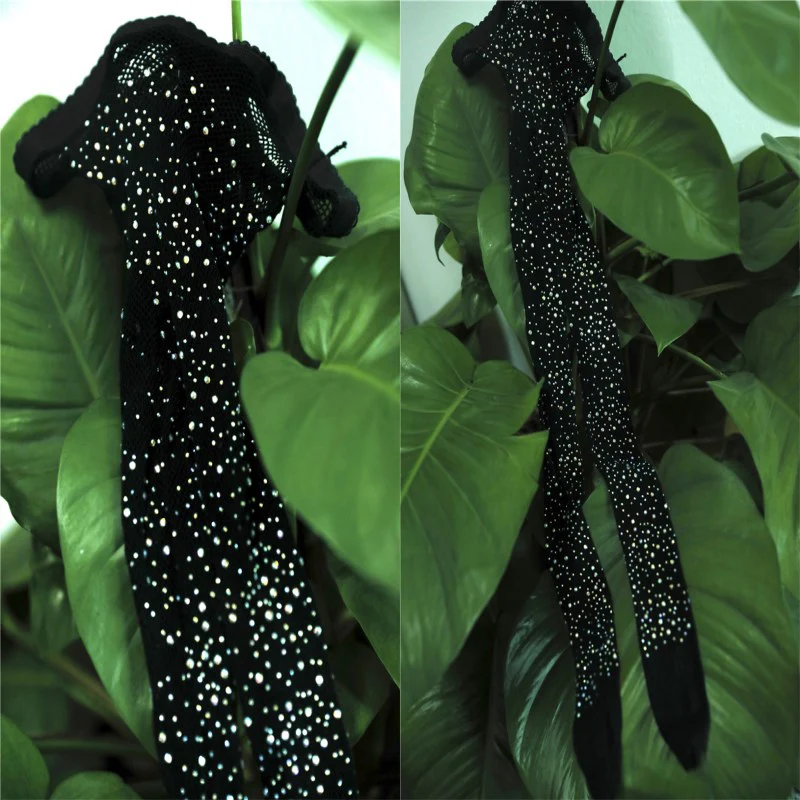 

Women Rhinestone Fishnet Mesh Pantyhose Stockings Hollow Shiny Tights Party Club wear NShopping