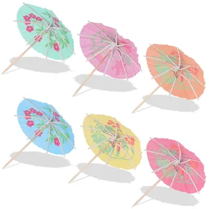 24 шт., бумажные зонтики для напитков, коктейлей, тропических Гавайских палочек, свадьбы, вечеринки, декоративный зонтик, бара