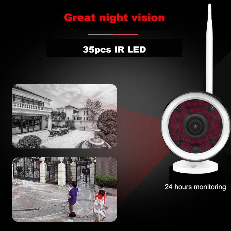 Беспроводная Wi Fi IP камера 5 Мп наружная безопасности водонепроницаемая с