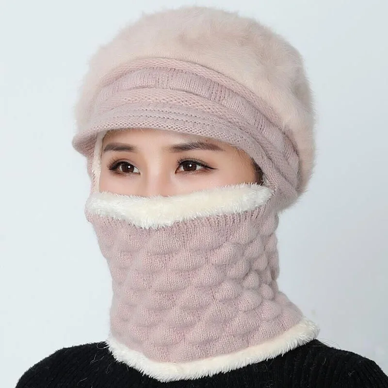 Skullies Beanies женская зимняя шапка для мамы вязаная шапочка для девочек шарф женская шапка для женщин шерстяная Круглая Шапочка Шапка Зимняя маска шапка