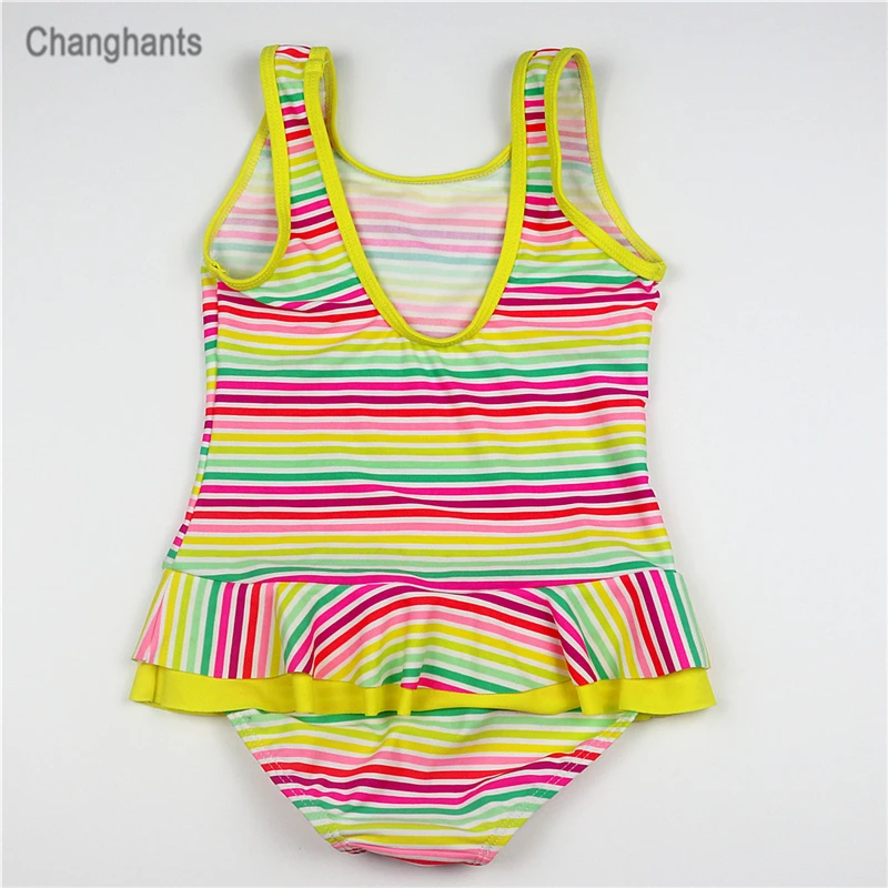 Новая модель Цельный купальник для девочек от 2 до 8 лет детский на бретельках с