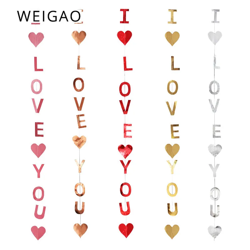 WEIGAO розовое золото/красный надпись I LOVE YOU | Дом и сад