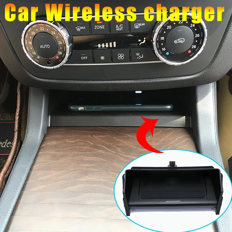 for mercedes GLE QI wireless charger 2014-2018 GLS ML GL mobile phone fast charging adaptor 10W plate accessories w166 charging