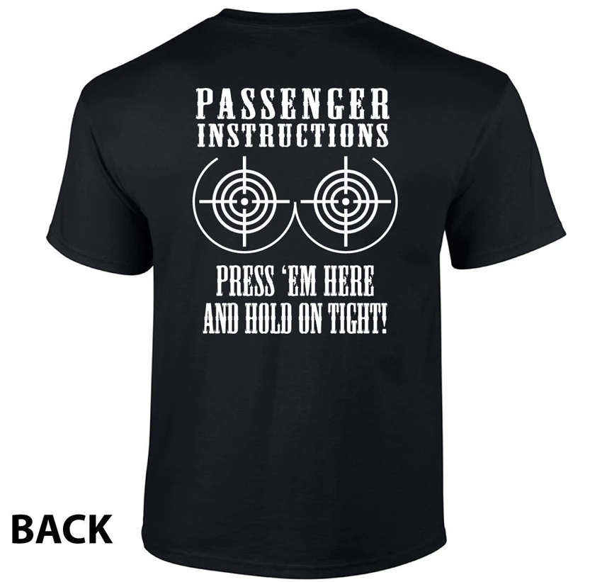 

Pasajero Instrucciones Hombres Camiseta Divertida Moto Motocicleta Motero Gp Colorful Tee Shirt