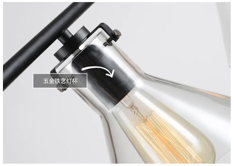 Простой ретро стеклянный подвесной светильник s ресторанный обеденный стол