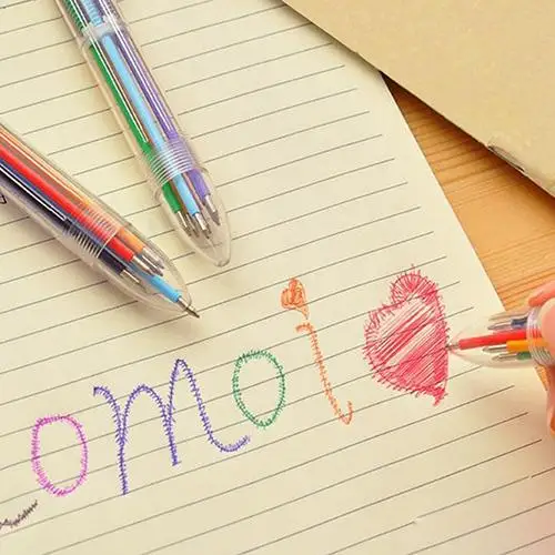 Фото Креативная многоцветная шариковая ручка милая масляная канцелярский пресс