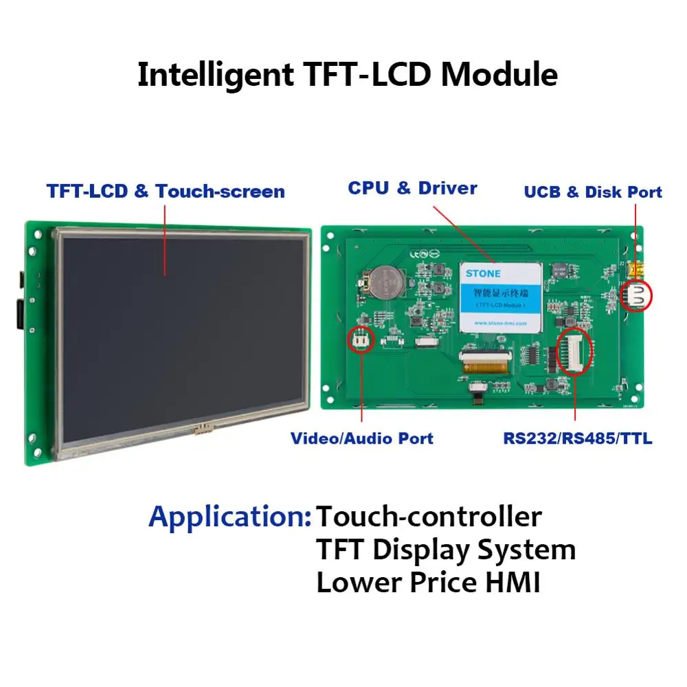 Интерфейс RS232 RS485 TTL UART сенсорный ЖК экран 4 3 дюйма с драйвером + программа