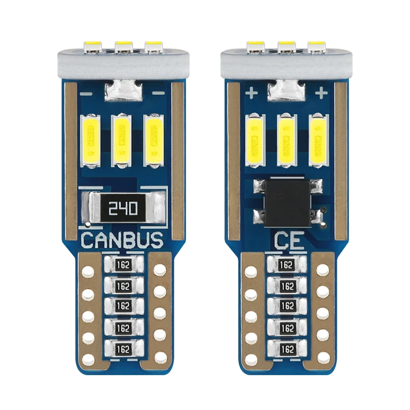 

2 X CANBUS T10 W5W LED 4014 9SMD Interior Reading Dome Light Bulbs 168 194 Auto Car License Plate Lamp 12V White Amber Ice Blue