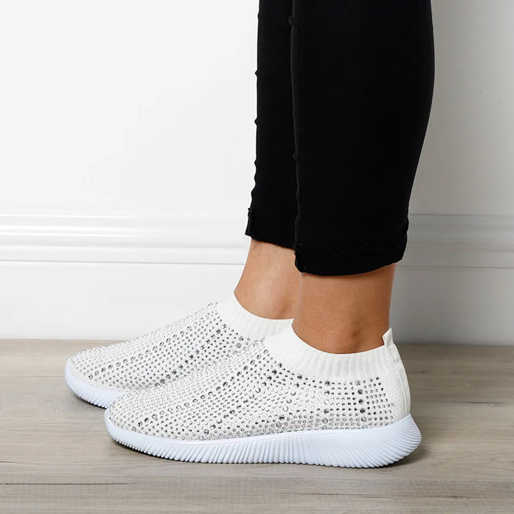 Женские туфли стразы женская обувь женские модные повседневные Блестящие