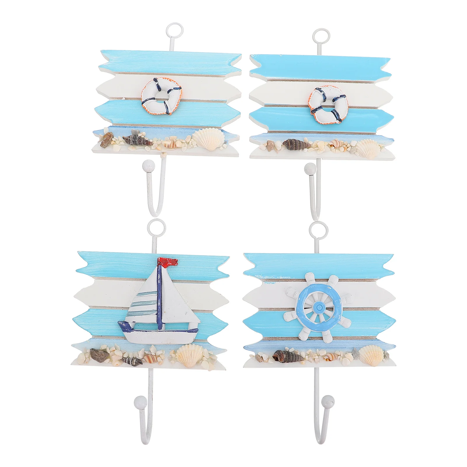 

4pcs Delicate Coat Hooks Decorative Wall Hanging Hooks Lovely Bathroom Hooks