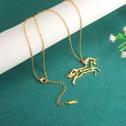 Ожерелье с именем единорога из нержавеющей стали под заказ для женщин модная свадебная цепочка до ключиц значок на День Святого Валентина подарок