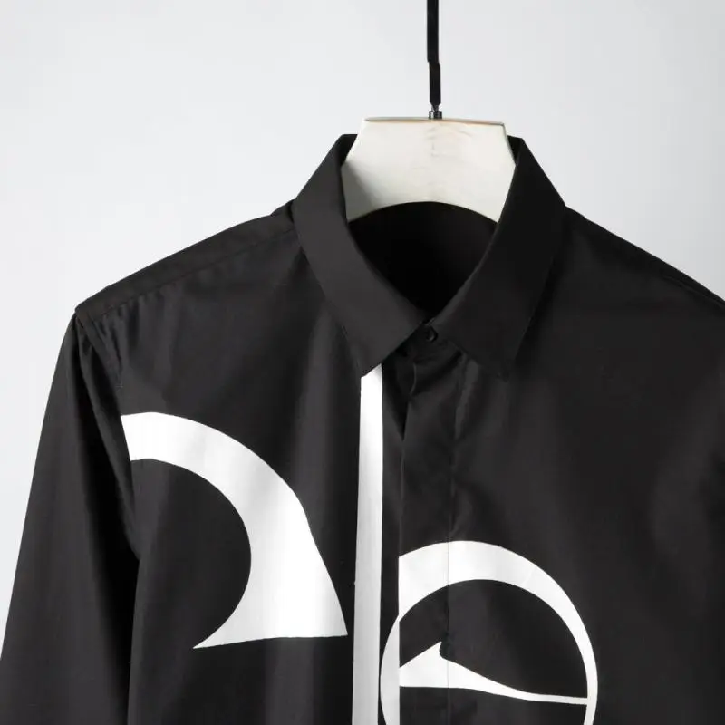 Рубашка Minglu мужская с длинным рукавом роскошная Модная приталенная