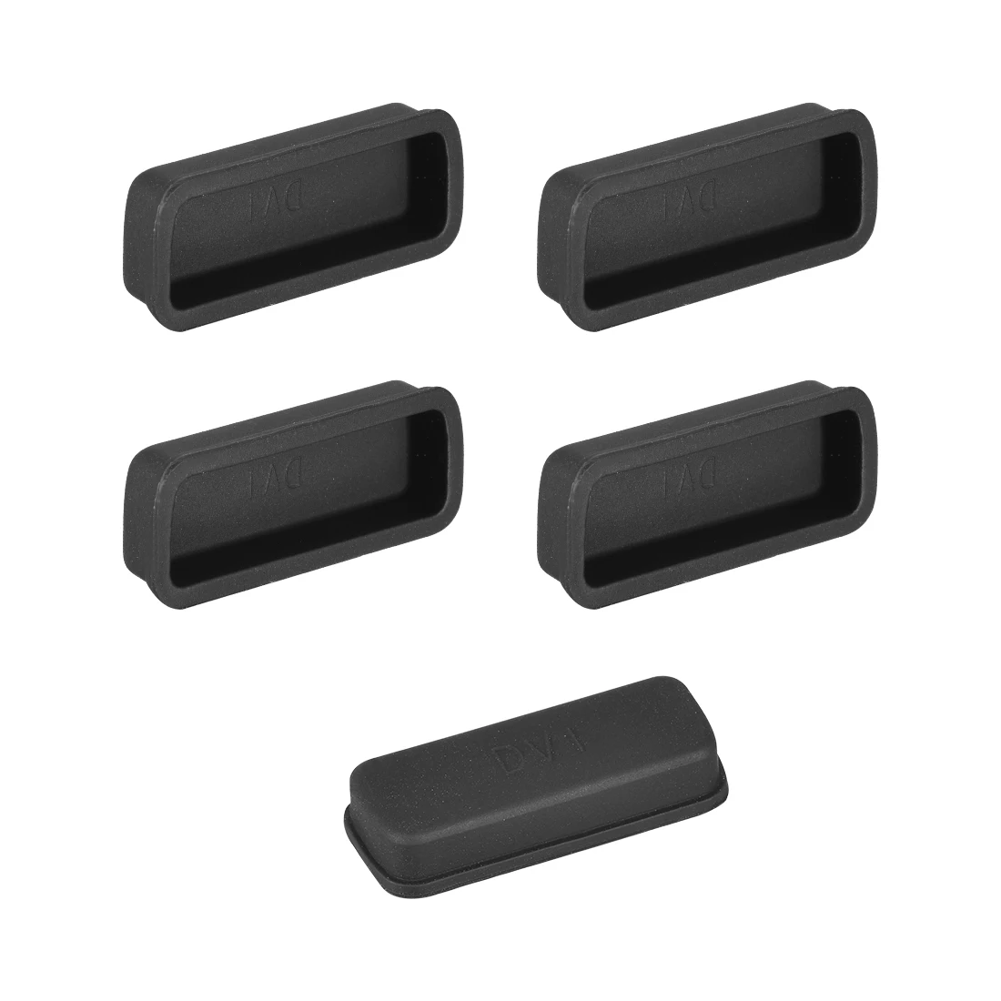 

uxcell 5pcs DVI Video Silicone Port Anti Dust Protectors Cap Cover 23mmx8mm Inside Install Black