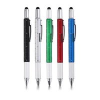 1pcs 6 in 1 multifunctional touch screen stylus pen ballpoint pen portable size ballpoint pen with ruler screwdriver pen