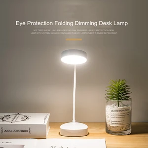 Портативная Складная светодиодсветодиодный Настольная лампа с зарядкой от USB, приглушаемый рабочий светильник для чтения с защитой глаз, 3 цвета