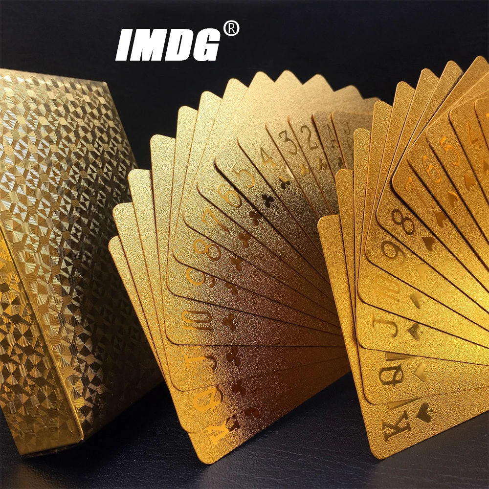 Новые золотые игральные карты без цвета водонепроницаемые ПЭТ/ПВХ пластиковые