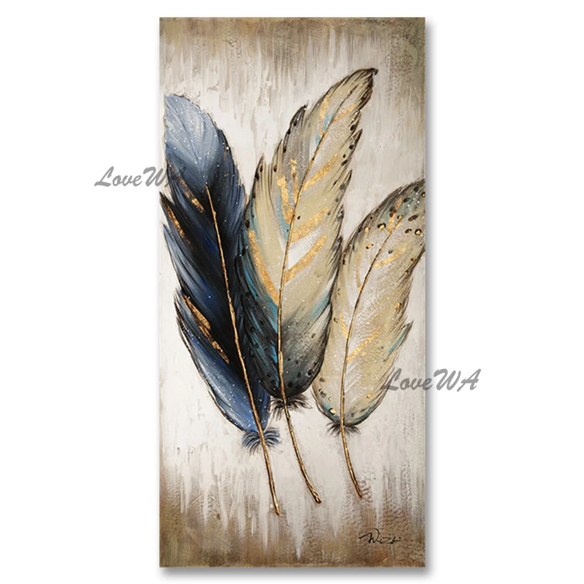 

Abstract Golden Feather Oil Painting New Design Wall Hangings Canvas Oil Painting Hand-painted Wall Art Design As Christmas Gift