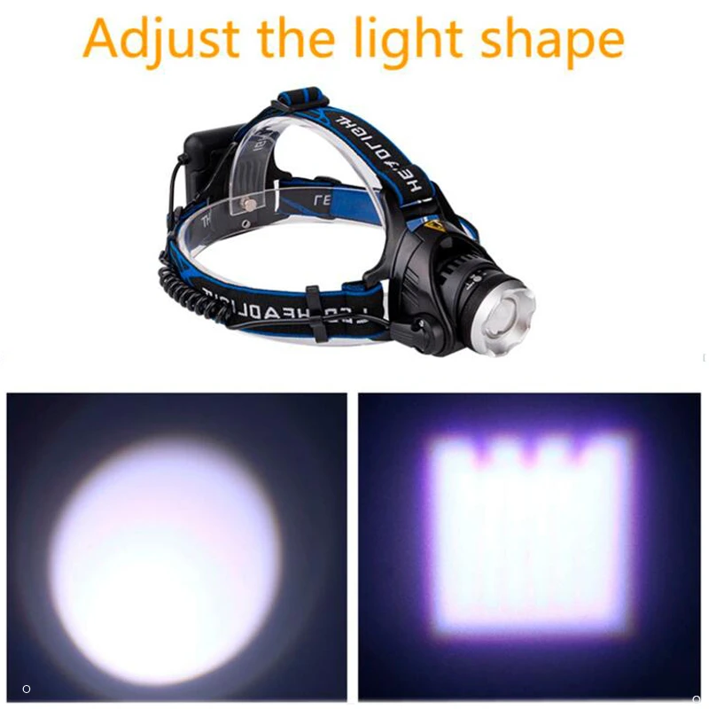 Фонарь для головы с фокусировкой, мощностью 1200 люмен, на 4-х батарейках АА для патрулирования, поиска и спасательных работ.