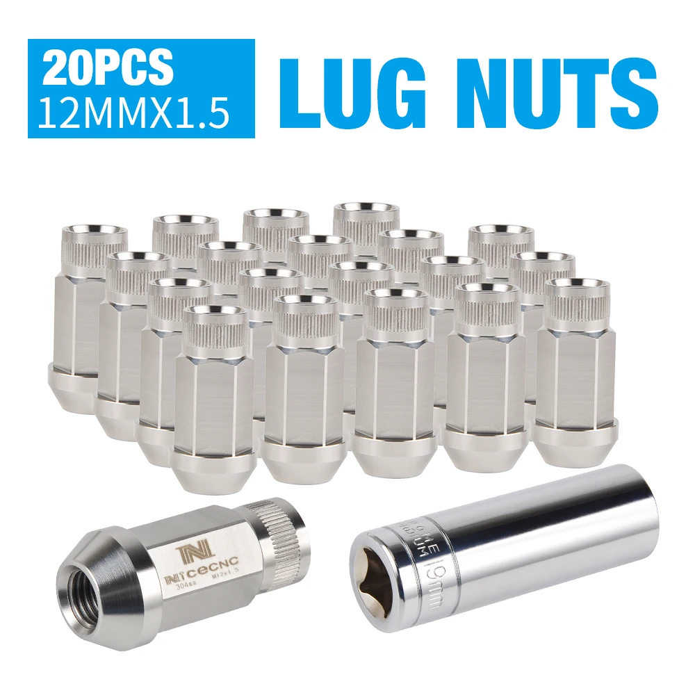 NICECNC 20 шт. m12x1 5 наконечники для гоночных колес хромированные Антикоррозийные