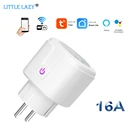 Умная розетка Wi-Fi с европейской вилкой, Беспроводная розетка с монитором мощности, работает с приложением Alexa Google Home Tuya