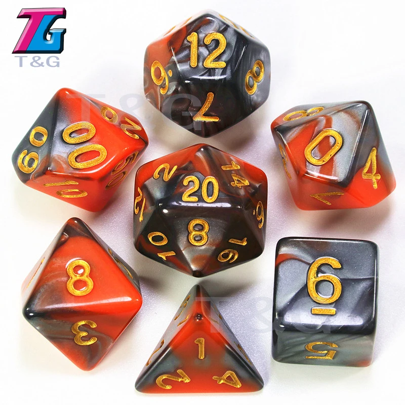 06 9 цветов на выбор DND Mix Dice Bag детские пластиковые кубики подарок на день рождения подземелья драконы настольные игры Вечерние - Цвет: 06