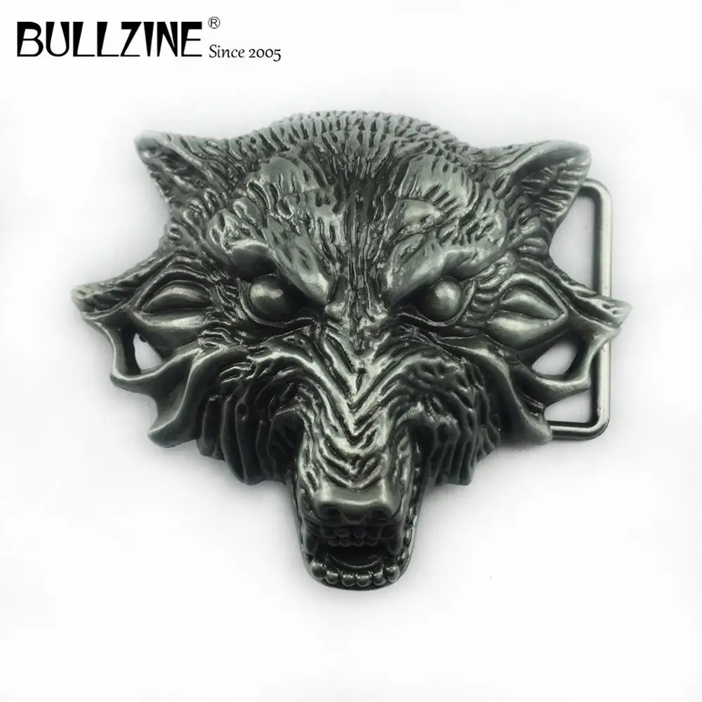 Пряжка для ремня Bullzine heavy wolf с отделкой из оловянного FP 03568 подходит шириной 4 см|belt