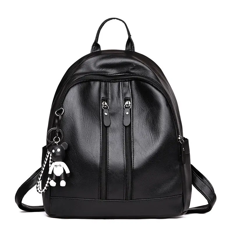 

New fashion women's backpack PU leather simple student school bag mini travel shoulder bag