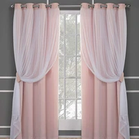 mcao double layered curtains with sheer blackout curtain darkening thermal insulated window grommet drape for living room tj6552