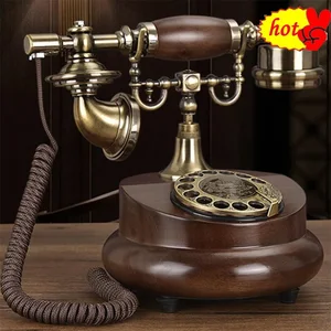 antique corded telephone resin fixed digital retro phone button dial vintage decorative rotary dial telephones landline for home free global shipping