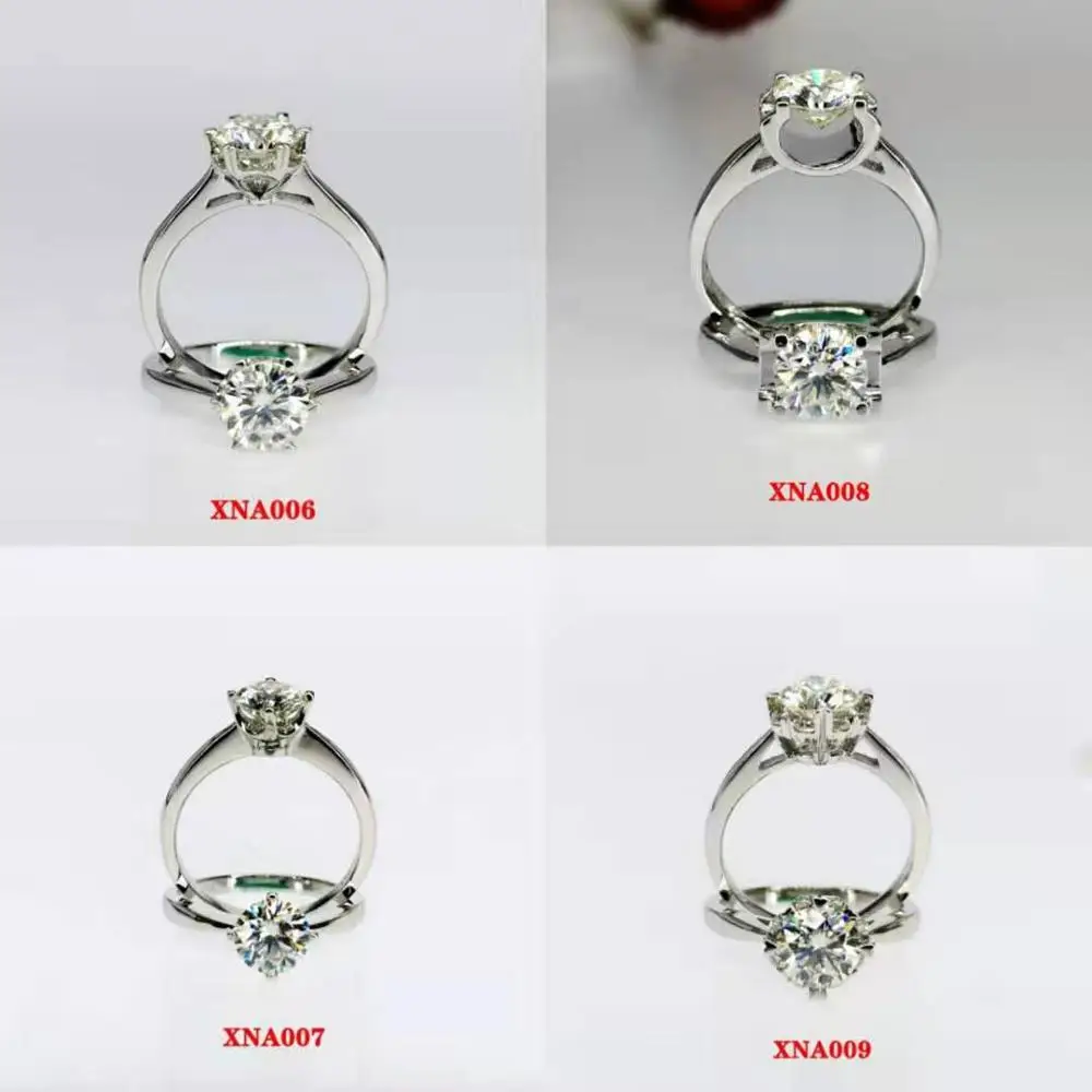 925 sterling silver ring 1ct Classic style Diamond jewelry Moissanite ring Wedding Party Anniversary Ring For Women Passed the t