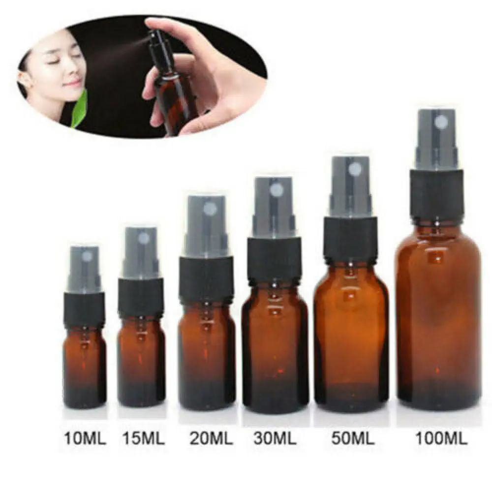 

5Pcs 50ml Portable Liquid Bottle Brown Empty Spray Bottle Refillable Bottles for Travel