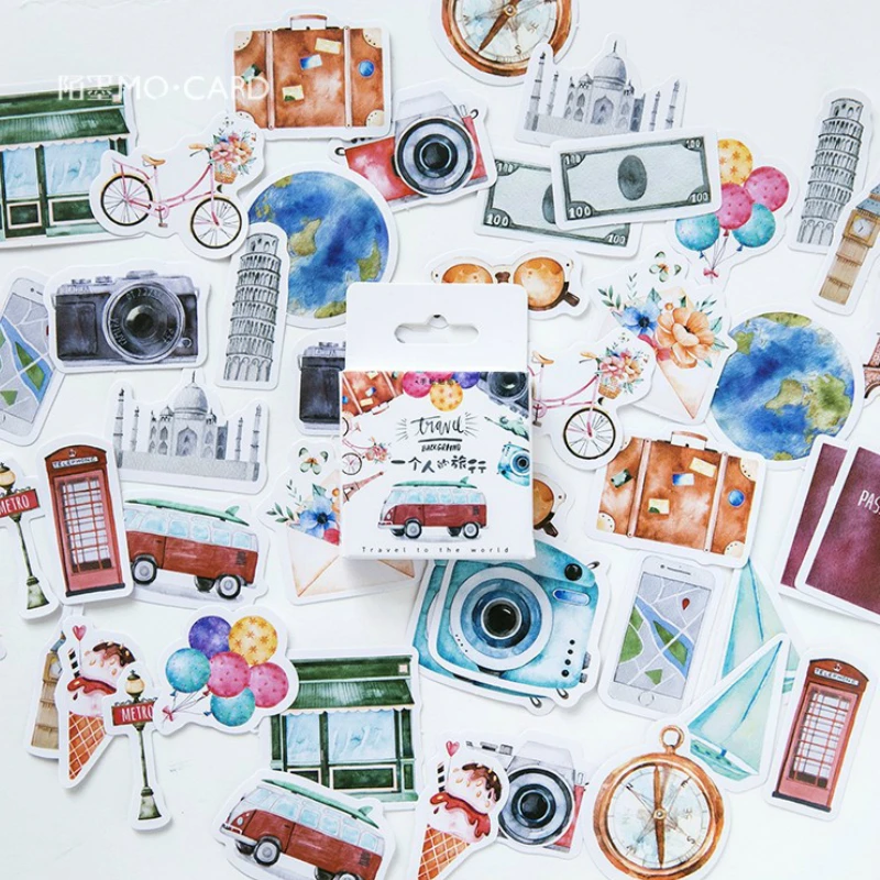 40 ⑤ упак. одинокий дорожный канцелярский стикер s нарисованная наклейка для