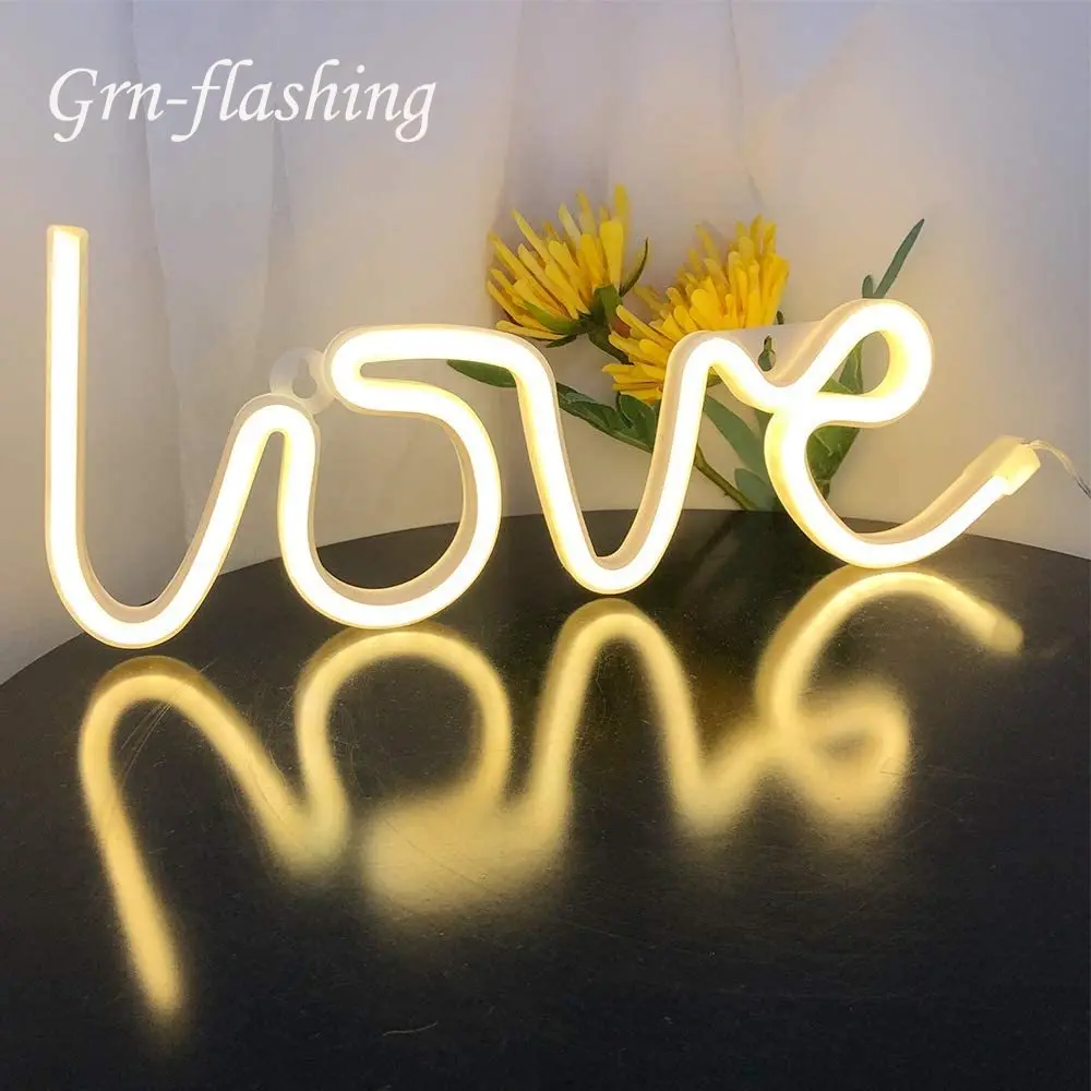 

Неоновые знаки Love, неоновый светодиодный светильник для спальни с питанием от USB и аккумулятором, настенный светильник для девочек, декор для комнаты любви, рождественской вечеринки, свадьбы, клуба