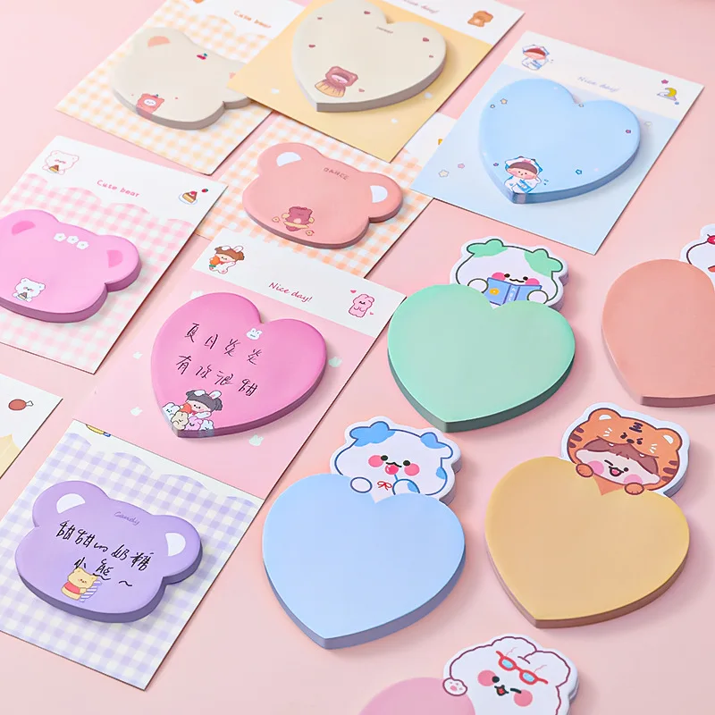

4 Pcs/lot Cute Cartoon Love Animal Sticky Note N Times Message Memo Can Be Posted on Notepads School Stationery