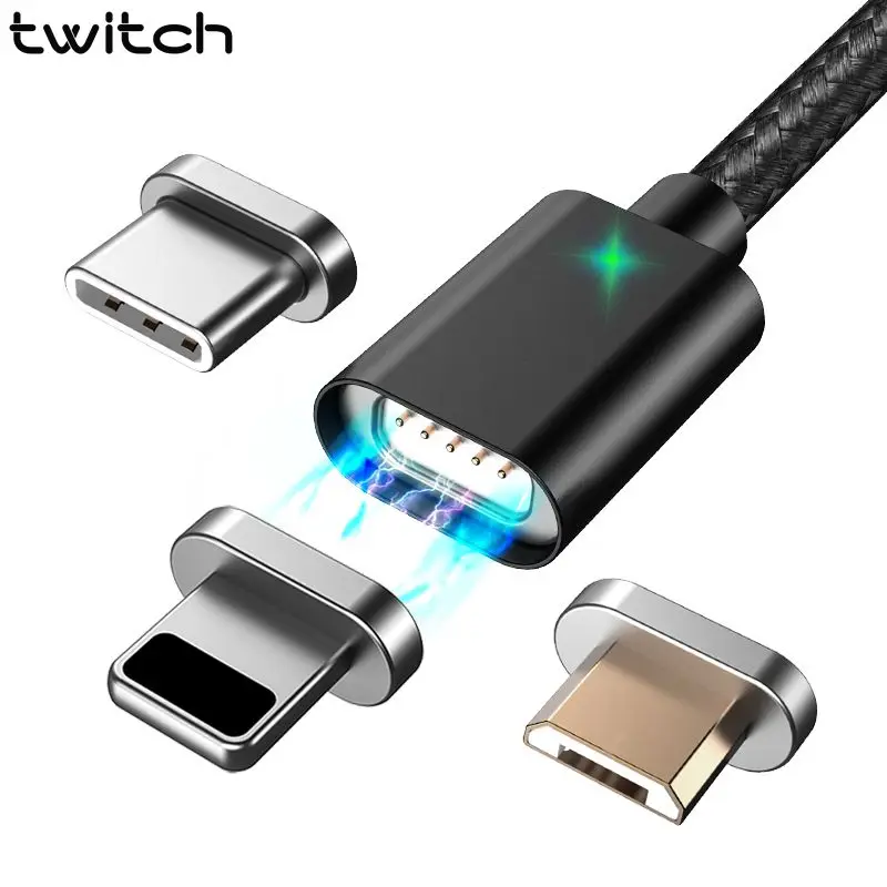Магнитный кабель Twitch T05 Micro usb Type-C быстрая зарядка Microusb зарядный провод c для iphone 11 X