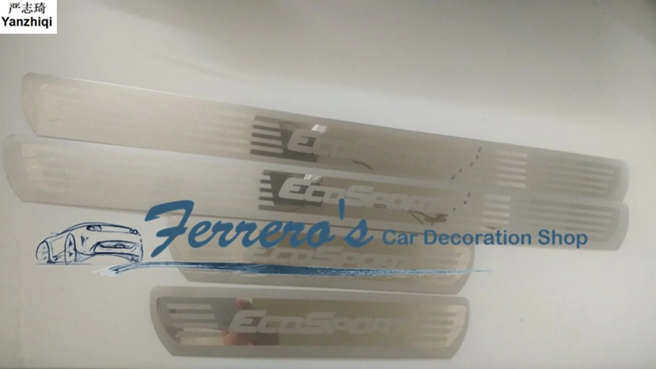 

Free shipping 4pcs/lot Slim Door Scuff Sill Plates car styling FOR 2013 2014 2015 2016 Ford Ecosport