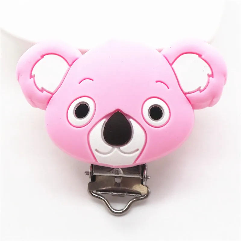 Pink Chengkai 10 шт. силиконовые автомобильные клипсы DIY детская кошка мышь Соска с животным Прорезыватель зубов, пустышка для младенца ювелирные изделия игрушки аксессуары - Цвет: Pink
