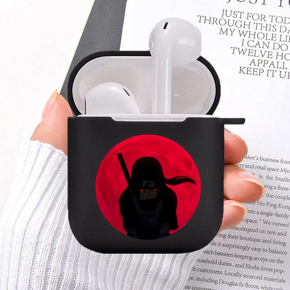 

Hot Anime Sasuke Kakash Cover Black Earphone Case for Apple Airpods 1 2 Wireless Earphone Accessories Airpod Coque Fundas