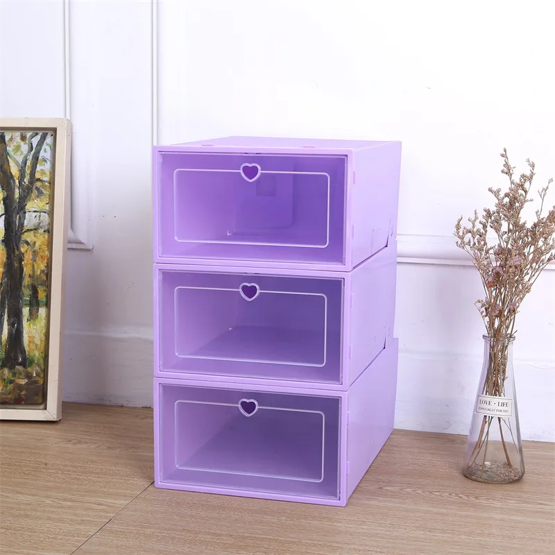 

Transparent dust-proof and moisture-proof storage box Flip drawer type shoe box Shoe box and shoe cabinet storage storage box