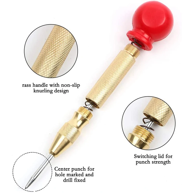 

13 Hinge Drill Set with 8 Cabinet Hinge Hole Openers 3 HSS Titanium-Coated Step Drill Bits 1 Center Punch 1 Wrench