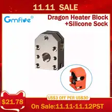 GmFive Dragon Heater Block Plated Copper Silicone Sock High Quality Heated Block For Dragon Hotend Extruder 3D Printer Parts