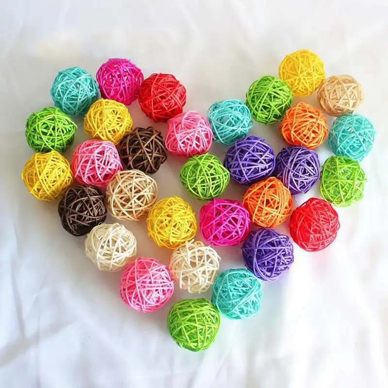 

5 шт. 3 см ротанговый шар для дома, DIY, с отверстиями, рантайский шар, модный Sepak Takraw украшения из ротанга для свадьбы