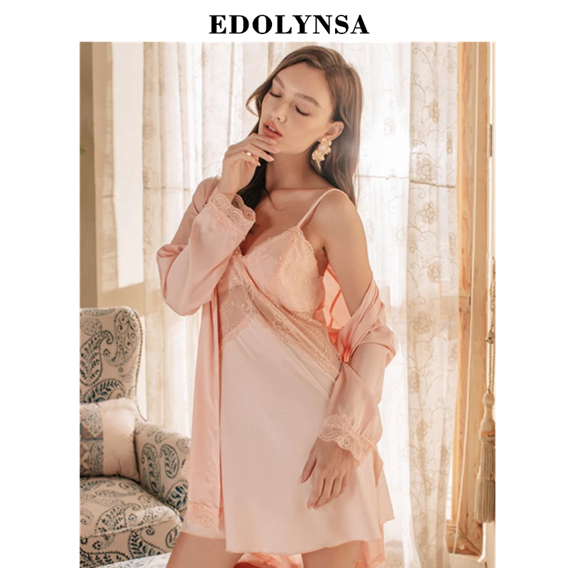 2020 сексуальный халат набор платьев 2 шт пижама женское шелковое кимоно