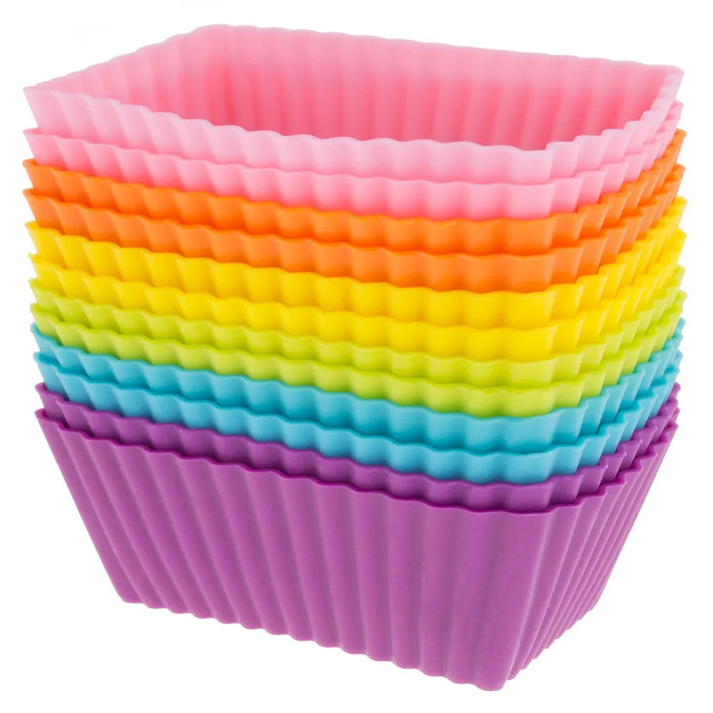 

12PC Kitchen Craft Cake Cup Chocolate Liners Baking Cupcake Cases Muffin silicone mold for resin keychains WY416