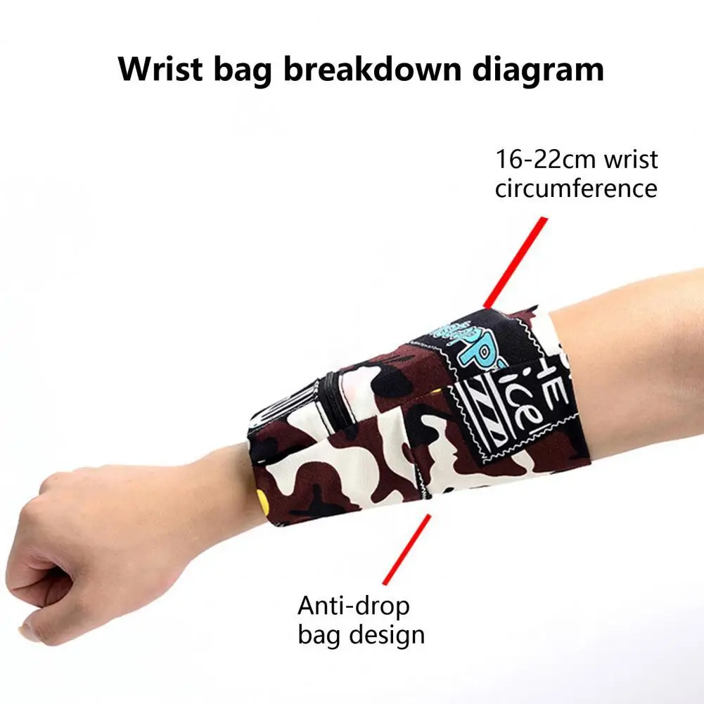 

Sports Arm Band Flexible Sweat-absorbent Comfortable to Wear Small Item Storage Wrist Pocket for Unisex