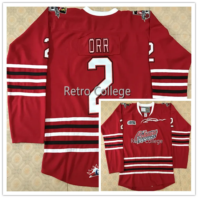 Oshawa Generals 2 Бобби orr Красная мужская хоккейная Майка с вышивкой выполненная по