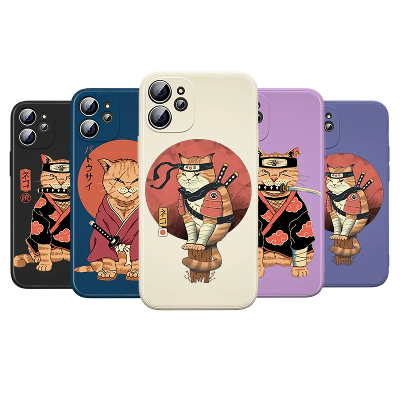 

Japanese Cartoon Cat For Apple iPhone 13 12 Mini 11 Pro XS MAX XR X 8 7 6S SE Plus Liquid Silicone Soft Phone Case