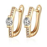 classic single row zirconia stud earrings for women rose gold silver color big cz beads earrings exquisite jewelry fashion gifts