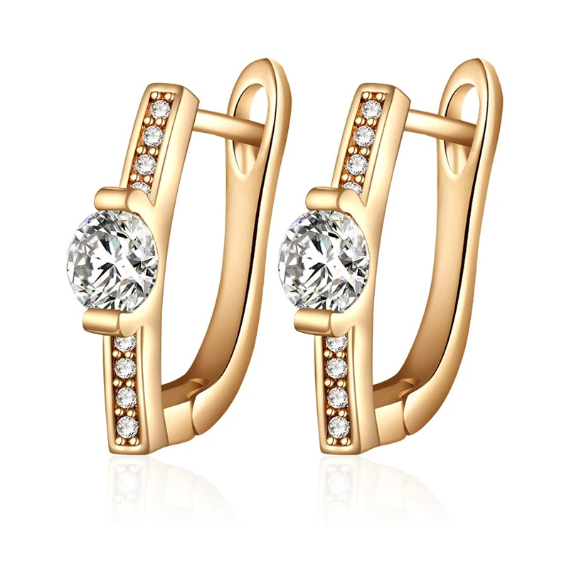 Классические однорядные циркониевые серьги гвоздики для женщин розового