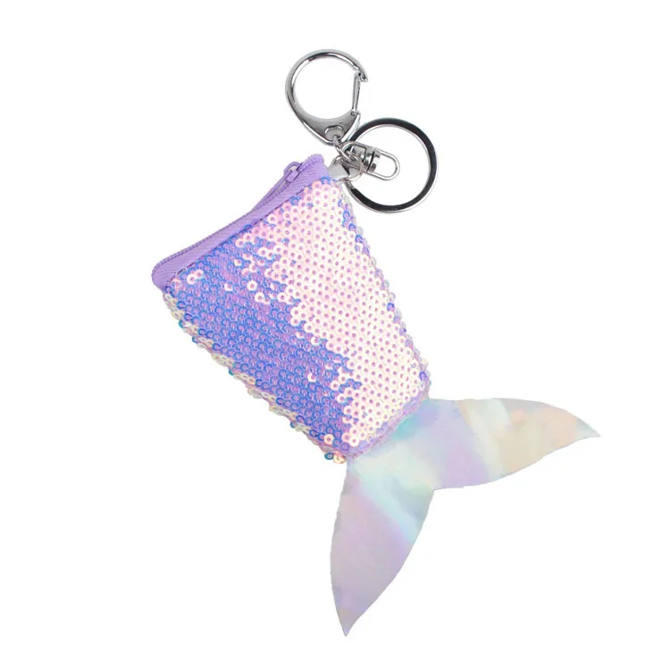 Хвост русалки брелок для девушек подвеска с блестками кошелек монет модная